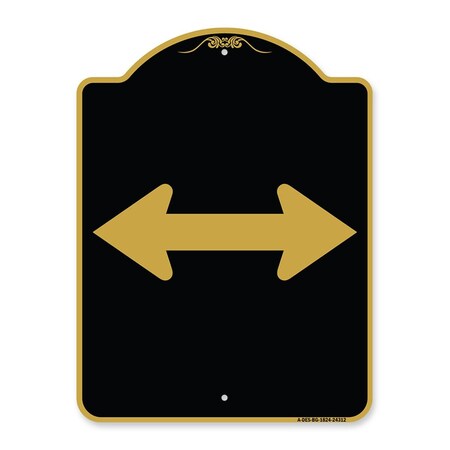 Amistad 18 x 24 in. Designer Series Sign - Bidirectional Arrow, Black & Gold AM2061434